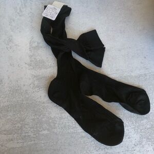 Free People black sheer thigh high socks tights